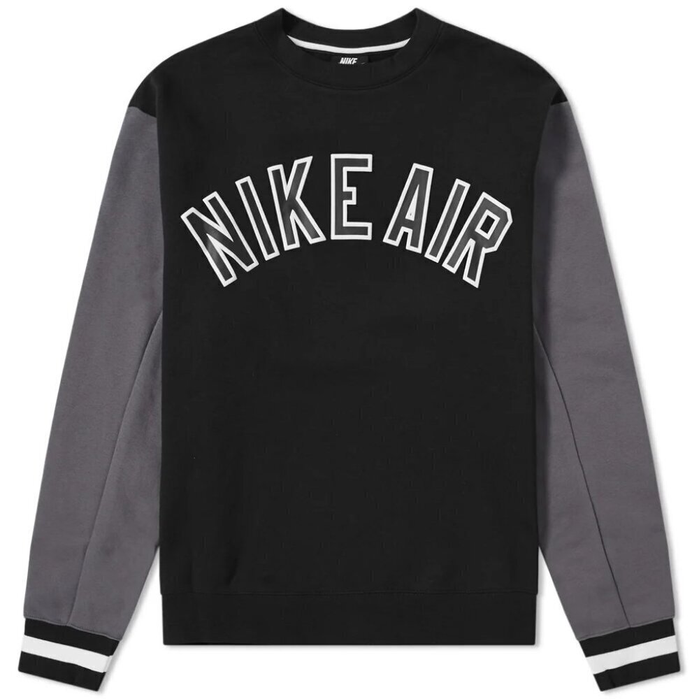 NIKE AIR SWEATSHIRT BLACK/GRAY SZ M BIG LOGO CASUAL ATHLETIC CORE VERSATILE
